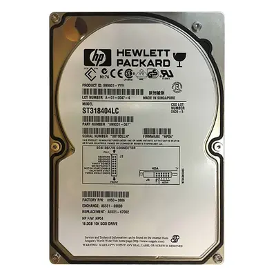 A5531-69003 HP 18.2GB Wide Ultra2 SCSI 10000 3.5-inch Hard Drive