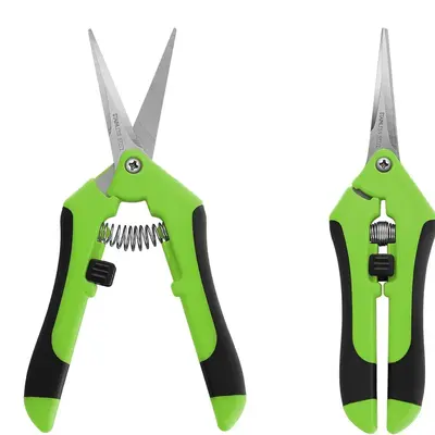 Spring Type Garden Pruning Scissor, 1 Count Ergonomic Design Straight Handle Scissor With Safe Lock, Professional Pruning To...