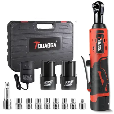 TQUAGGA 12V Cordless Electric Ratchet Wrench Set, 3/8\