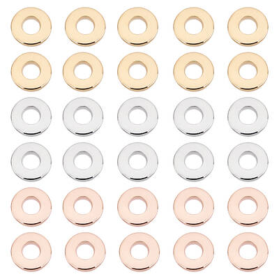 60Pcs 3 Colors 201 Stainless Steel Linking Rings