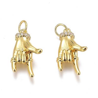 Brass Micro Pave Clear Cubic Zirconia Pendants