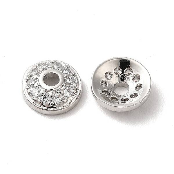 Brass Micro Pave Cubic Zirconia Bead Cone