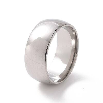Non-Tarnish 201 Stainless Steel Plain Band Ring for Women