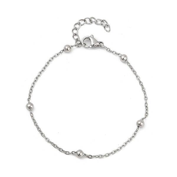 304 Stainless Steel Satellite Chains Bracelet for Women