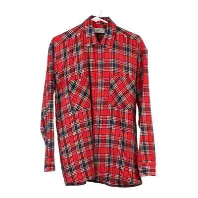 Alex Checked Flannel Shirt - Large Red Cotton