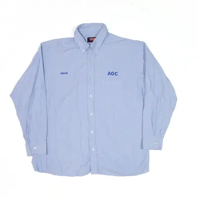 RED KAP Mindi Agc Worker Shirt Blue Long Sleeve Mens L