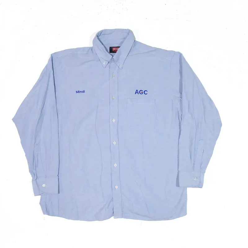 RED KAP Mindi Agc Worker Shirt Blue Long Sleeve Mens L