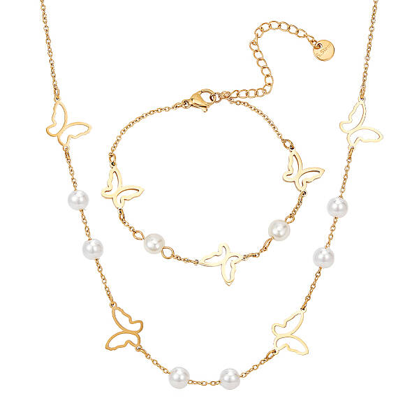 Stainless Steel Butterfly Jewelry Set