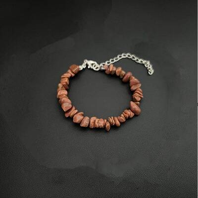 Synthetic Goldstone Chip Beaded Bracelets for Women