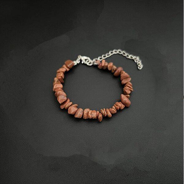 Synthetic Goldstone Chip Beaded Bracelets for Women