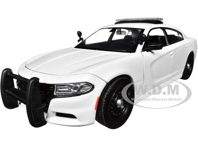 2023 Dodge Charger Pursuit Police Car Plain White Law Enforcement and Public Service Series 1/24 Diecast Model Car by Motor...
