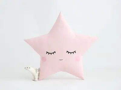 Star Pillow (7 colors) with Pink Cheeks