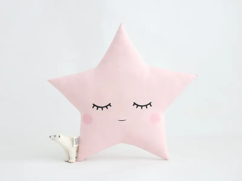 Star Pillow (7 colors) with Pink Cheeks