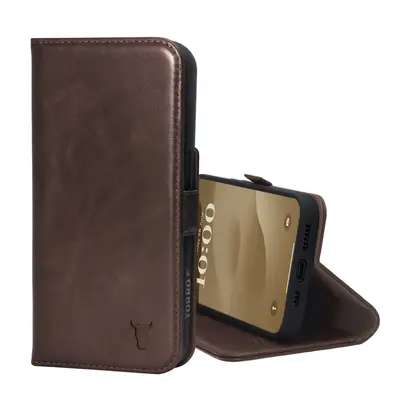 Apple iPhone 15 Leather Wallet Case (with Stand Function) - Dark Brown