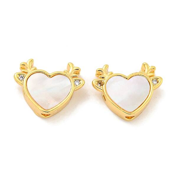 Brass Micro Pave Clear Cubic Zirconia Beads