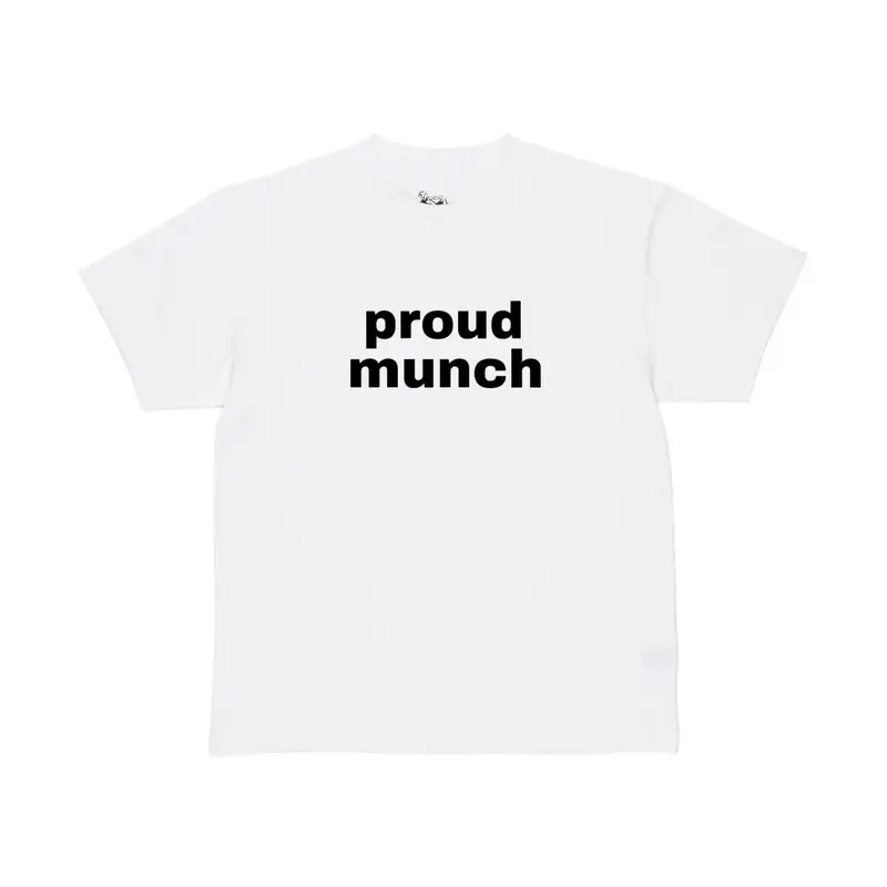 proud muncher short sleeve cotton funny t-shirt Menswear Soft Top Streetwear Man t shirt crewneck round