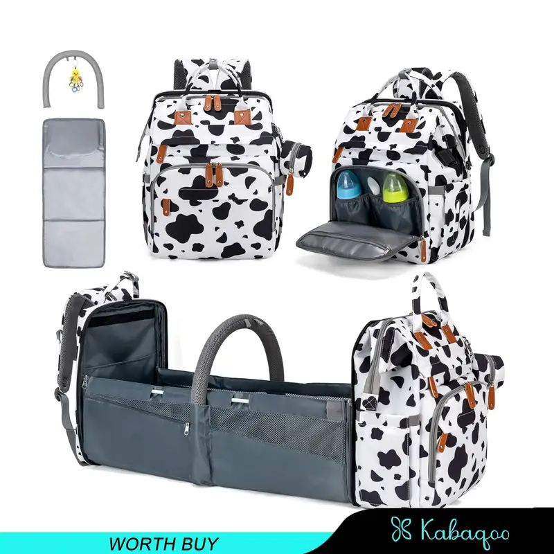 Kabaqoo's Mommy Backpack. with a mosquito net & foldable baby bed. Adjustable straps for comfort. Stow all baby essentials ea...