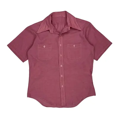 Unbranded Short Sleeve Shirt - Large Red Cotton