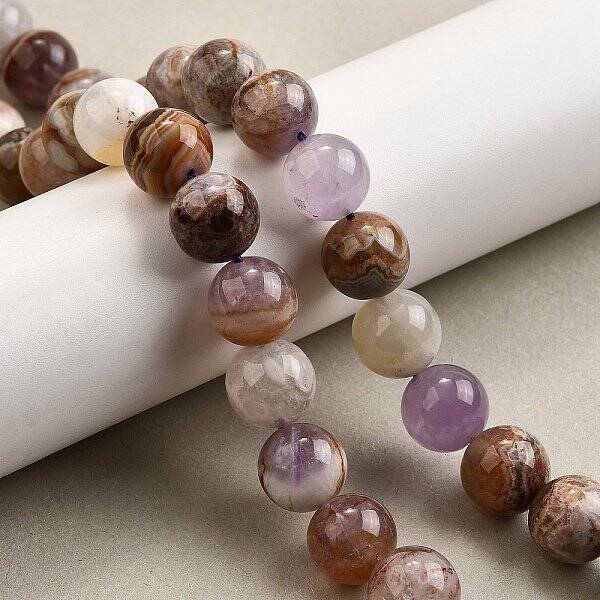 Natural Amethyst Lace Agate Beads Strands