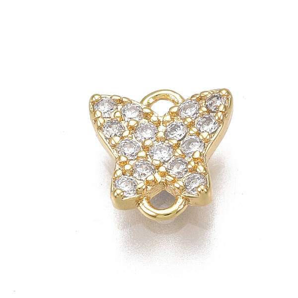 Brass Micro Pave Cubic Zirconia Links