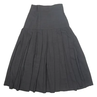 Womens Pleated Skirt Grey Long M