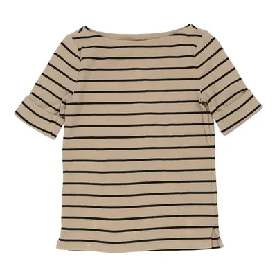 Lauren Ralph Lauren Striped T-Shirt - Small Beige Cotton | Size: small