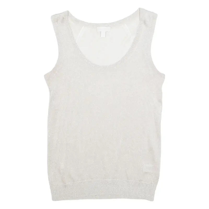 THE WHITE COMPANY Womens Vest Silver Sleeveless Viscose M