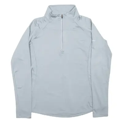 COLUMBIA Womens T-Shirt Grey Long Sleeve 1/4 Zip L