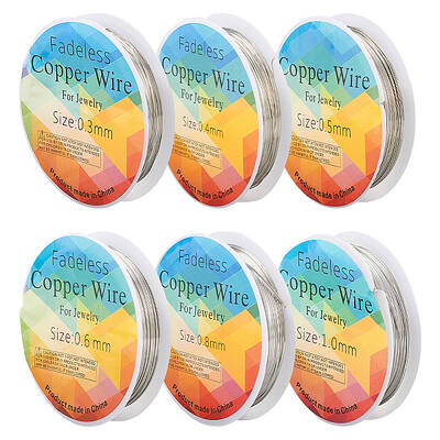 6 Rolls 6 Size Copper Jewelry Wire
