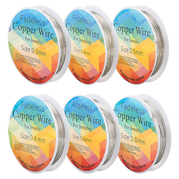 6 Rolls 6 Size Copper Jewelry Wire