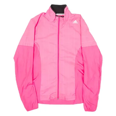 ADIDAS RUNNING Womens Track Jacket Pink Striped UK 12