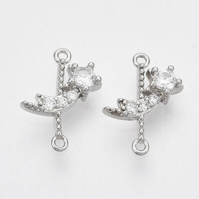 Brass Micro Pave Cubic Zirconia Links connectors