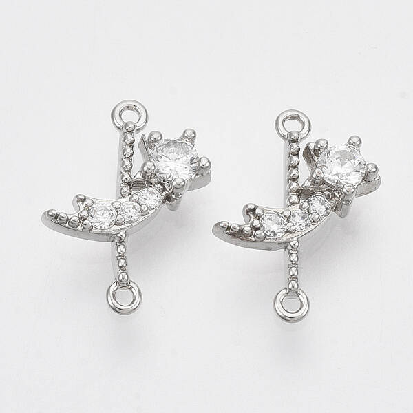 Brass Micro Pave Cubic Zirconia Links connectors