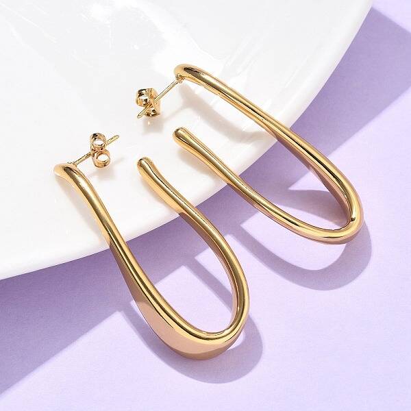 304 Stainless Steel U-Shaped Stud Earrings