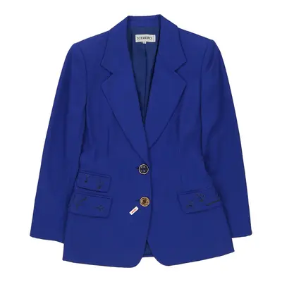 Iceberg Embroidered Blazer - Small Blue Wool | Size: small