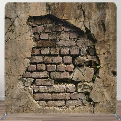 Aperturee Broken Brick Wall Photography Square Tension Backdrop | Photo Booth Backdrop | Professional Photography Backdrop | ...