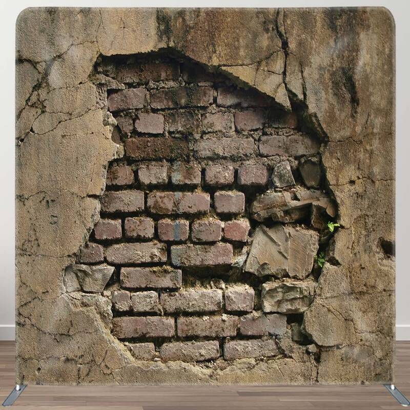 Aperturee Broken Brick Wall Photography Square Tension Backdrop | Photo Booth Backdrop | Professional Photography Backdrop | ...