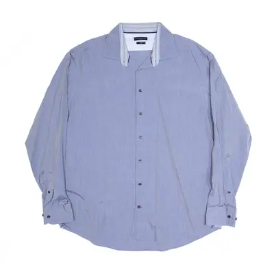 TOMMY HILFIGER Fitted Blue Plain Long Sleeve Shirt Mens L