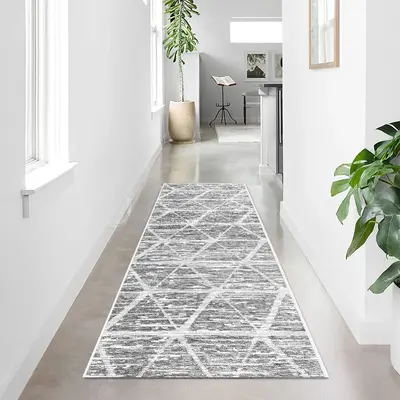 Modern Abstract Area Rug, 1 Count Long Narrow Shape Non-slip Soft Floor Mat, Valentine's Day Rugs for Home Hallways Kitchen L...
