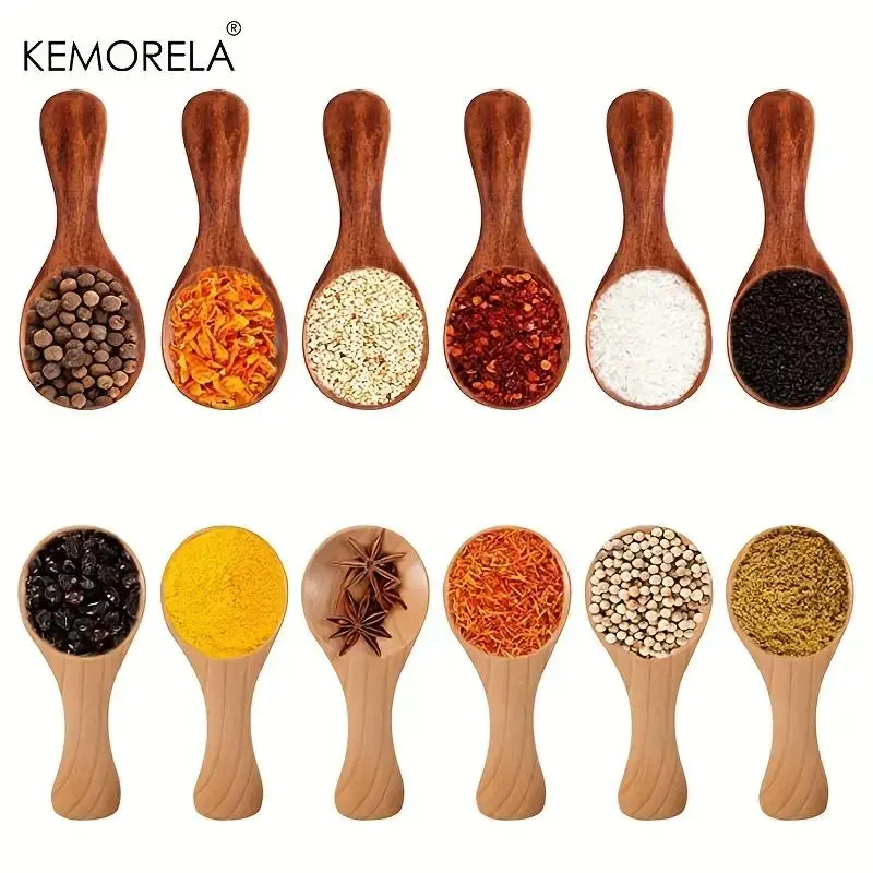 Wooden Salt Spoon, 10/20pcs Mini Wooden Spoon with Short Handle, Perfect for Small Jars Of Jam, Spices, Condiments, Seasoning...
