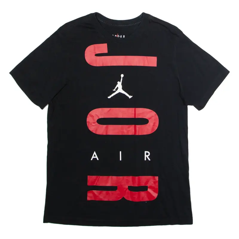 AIR JORDAN Mens T-Shirt Black Crew Neck M
