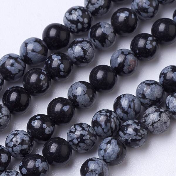 Natural Snowflake Obsidian Beads Strands