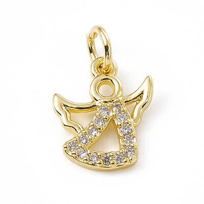 Brass Micro Pave Cubic Zirconia Charms