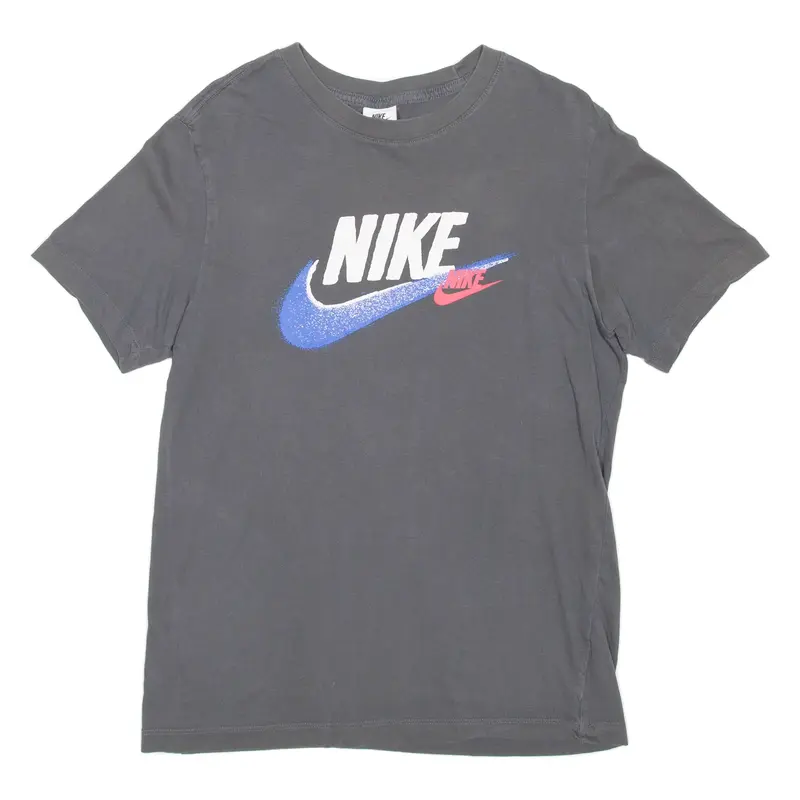NIKE Mens T-Shirt Grey Crew Neck M