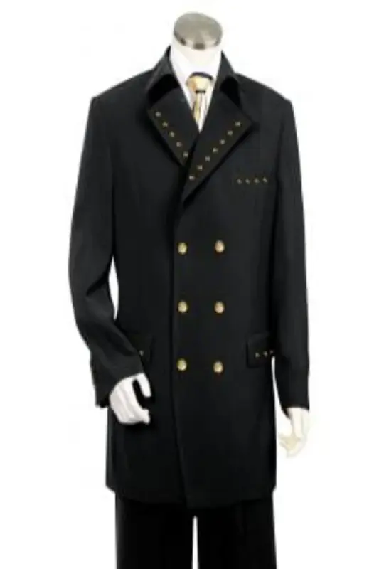 Canto Men's 2 Piece Military Fashion Suit with Shoulder Epaulettes