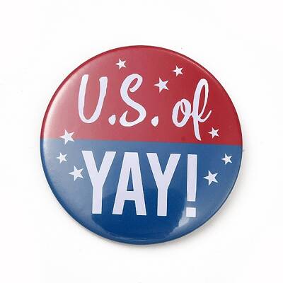 Independence Day Flat Round Tinplate Badge Pins