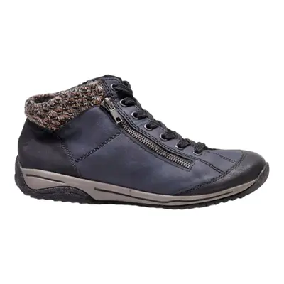 RIEKER Hiking Boots Blue Synthetic Womens UK 5