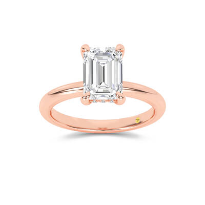 Dream Weaver Hidden Halo Emerald Cut Lab Grown Diamond Engagement Ring | 10K Rose Gold 2 3/4 CT. TW.