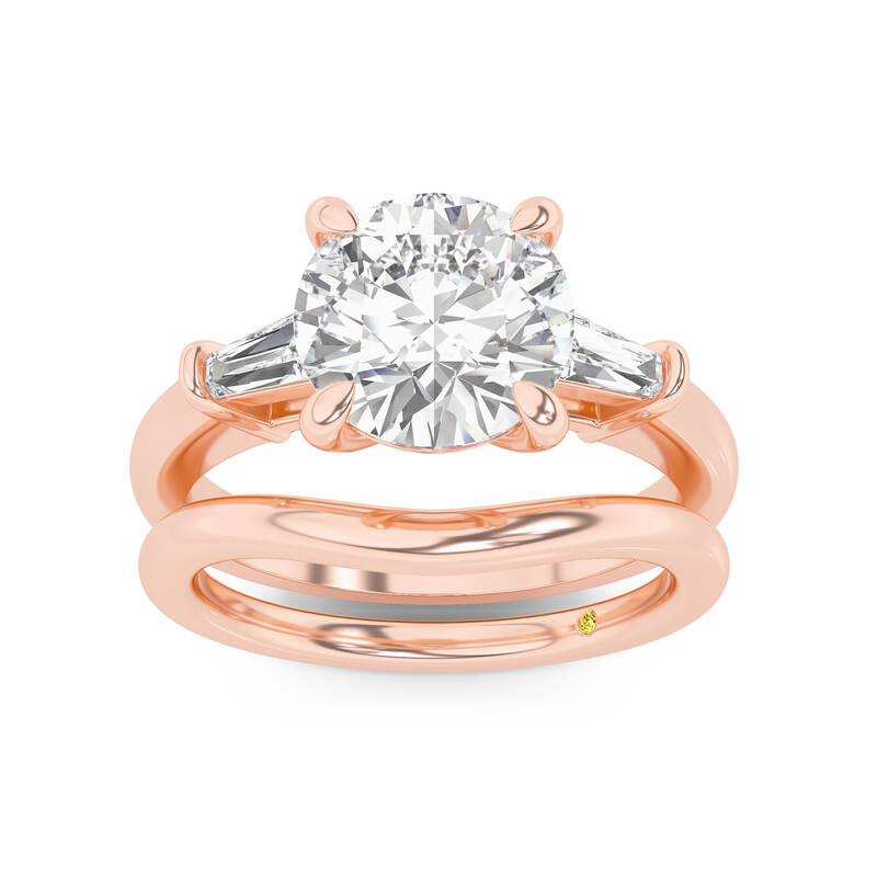 Ignite Lab Grown Round Diamond Engagement Ring with the Zola Wedding Band | 18K Rose Gold 1 1/2 ct. tw.