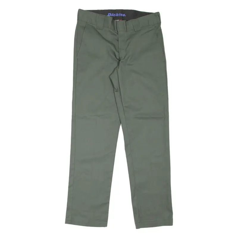 DICKIES Workwear Mens Trousers Green Slim Straight W29 L30